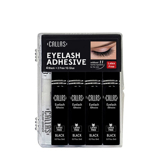 CALLAS Latex-Free Hypoallergenic Eyelash Adhesive - 4 Black Set
