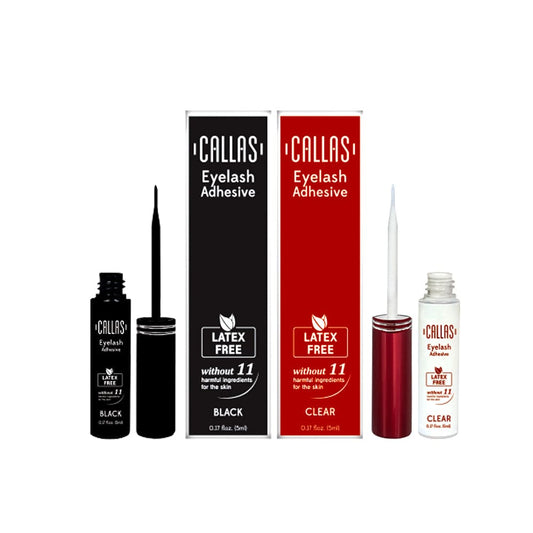 CALLAS Latex-Free Hypoallergenic Eyelash Adhesive - Black & Clear Set