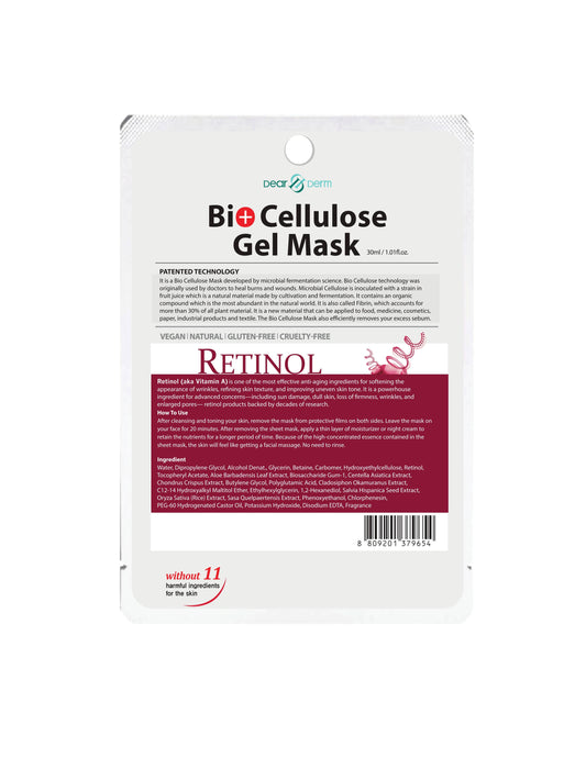 DEARDERM Bio-Cellulose Face Gel Mask - Retinol