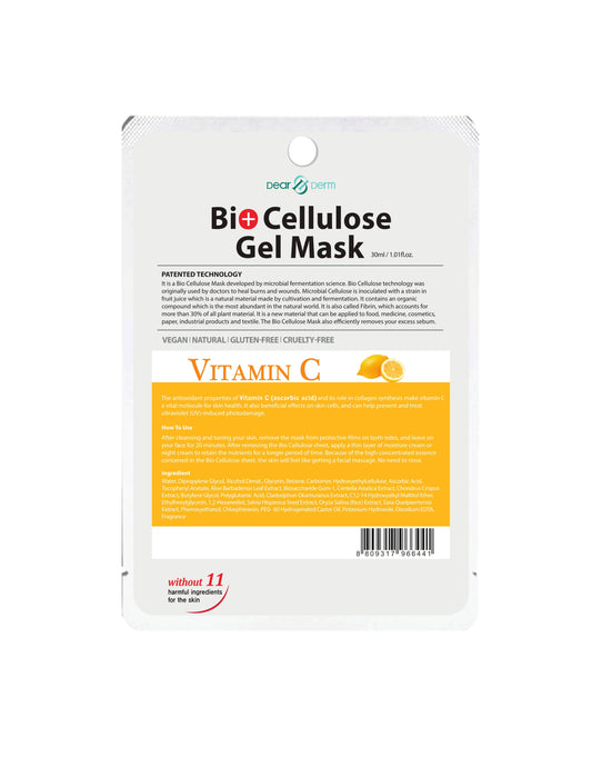DEARDERM Bio-Cellulose Face Gel Mask - Vitamin C