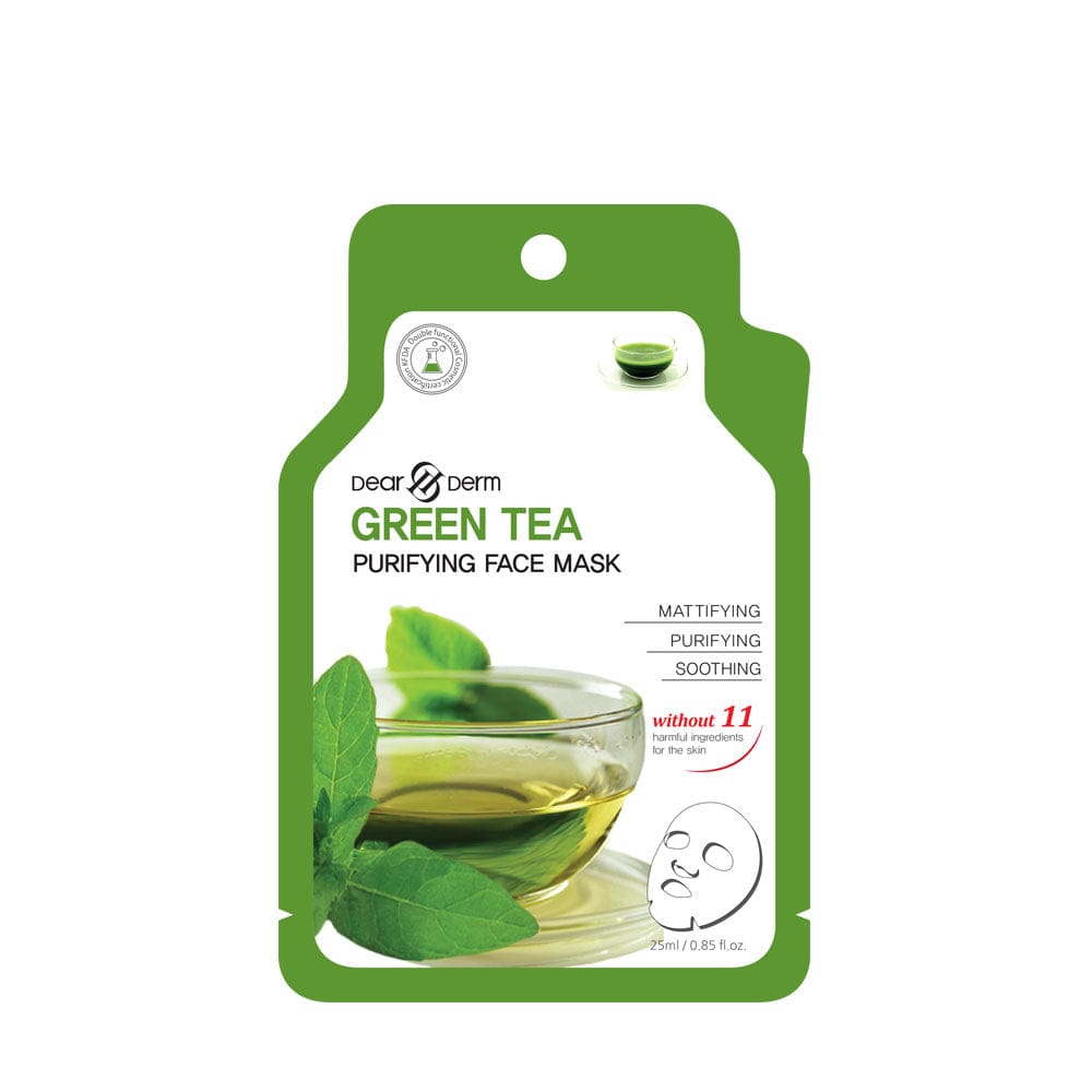 DEARDERM White Sheet Face Masks - Green Tea