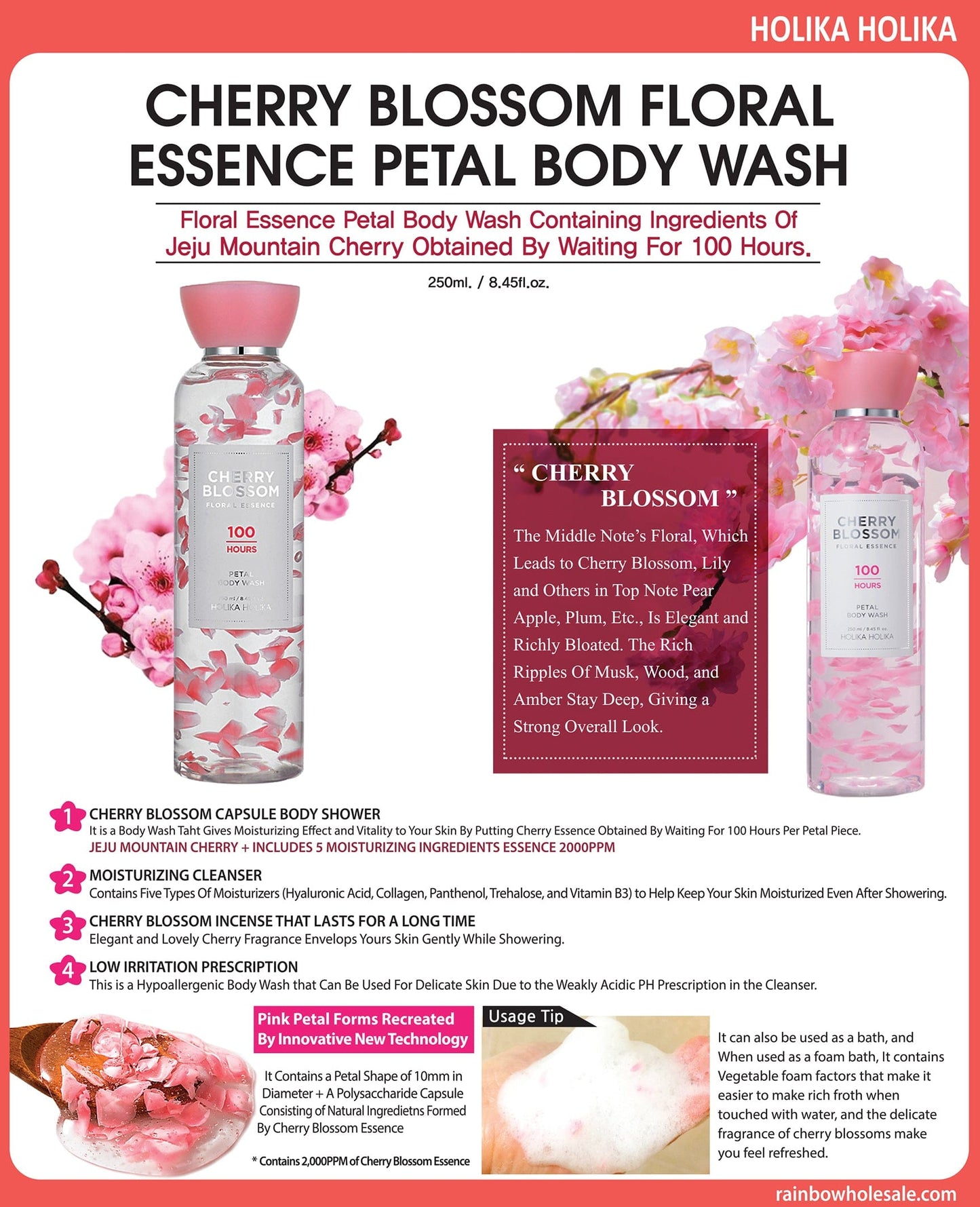 Holika Holika Cherry Blossom Floral Body Wash 250ml