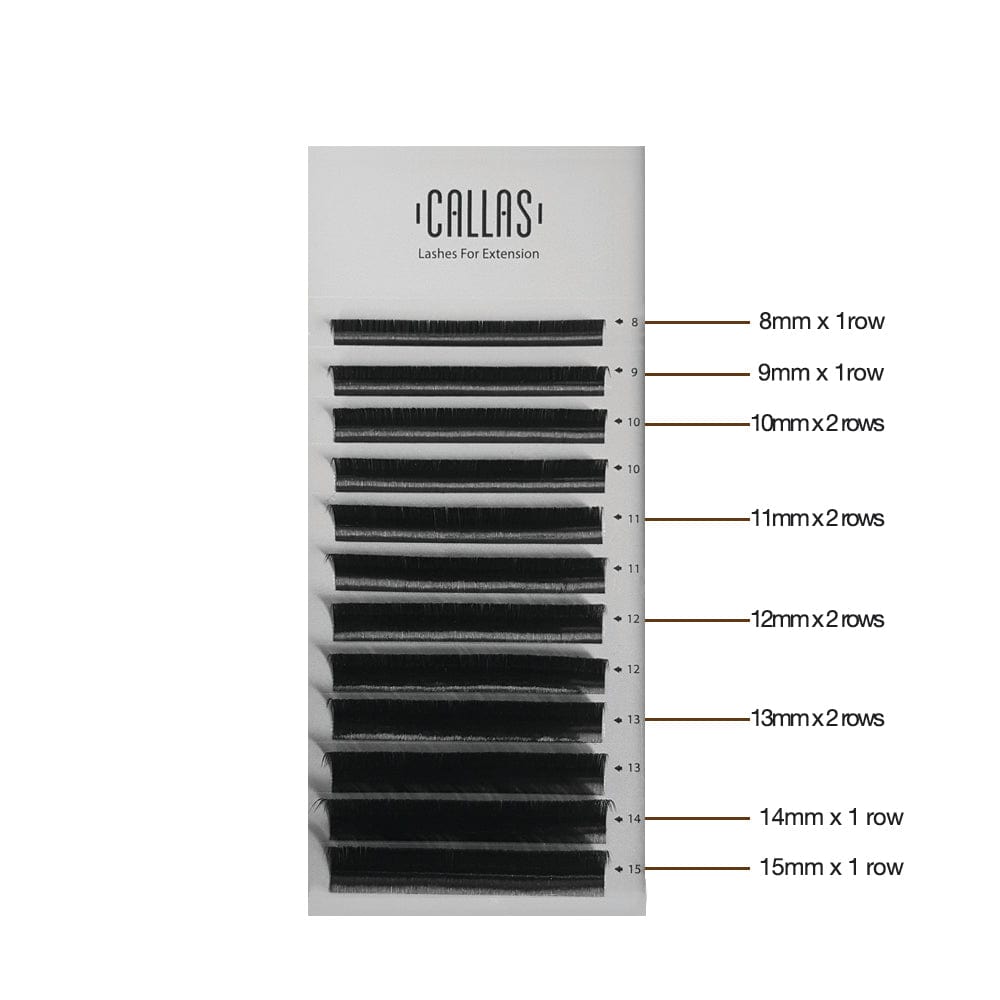 CALLAS Individual Eyelash Extension Thickness 0.03mm D Curl - Various Size MIX