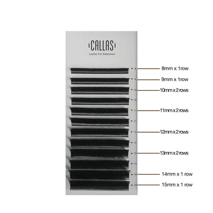 CALLAS Individual Eyelash Extension Thickness 0.05mm D Curl - Various Size MIX