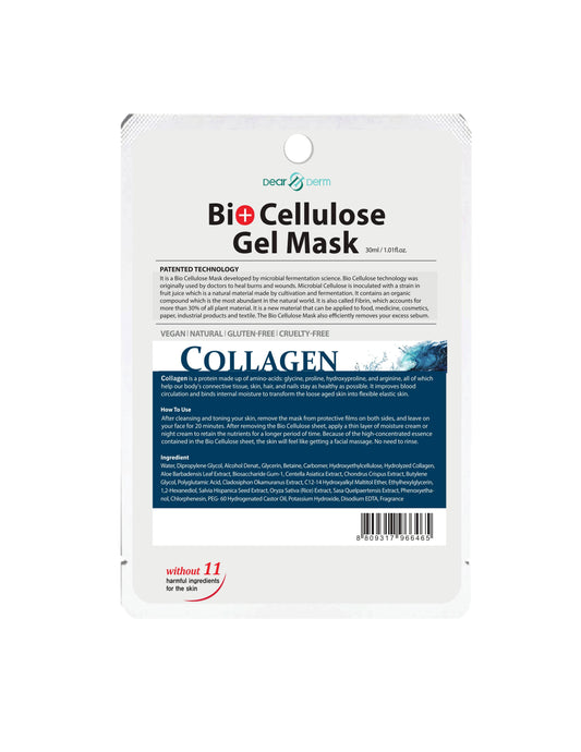 DEARDERM Bio-Cellulose Face Gel Mask Collagen