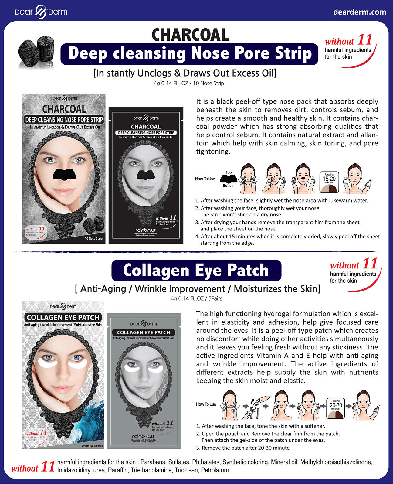 DEARDERM Charcoal Deep Cleansing Nose Pore Strip