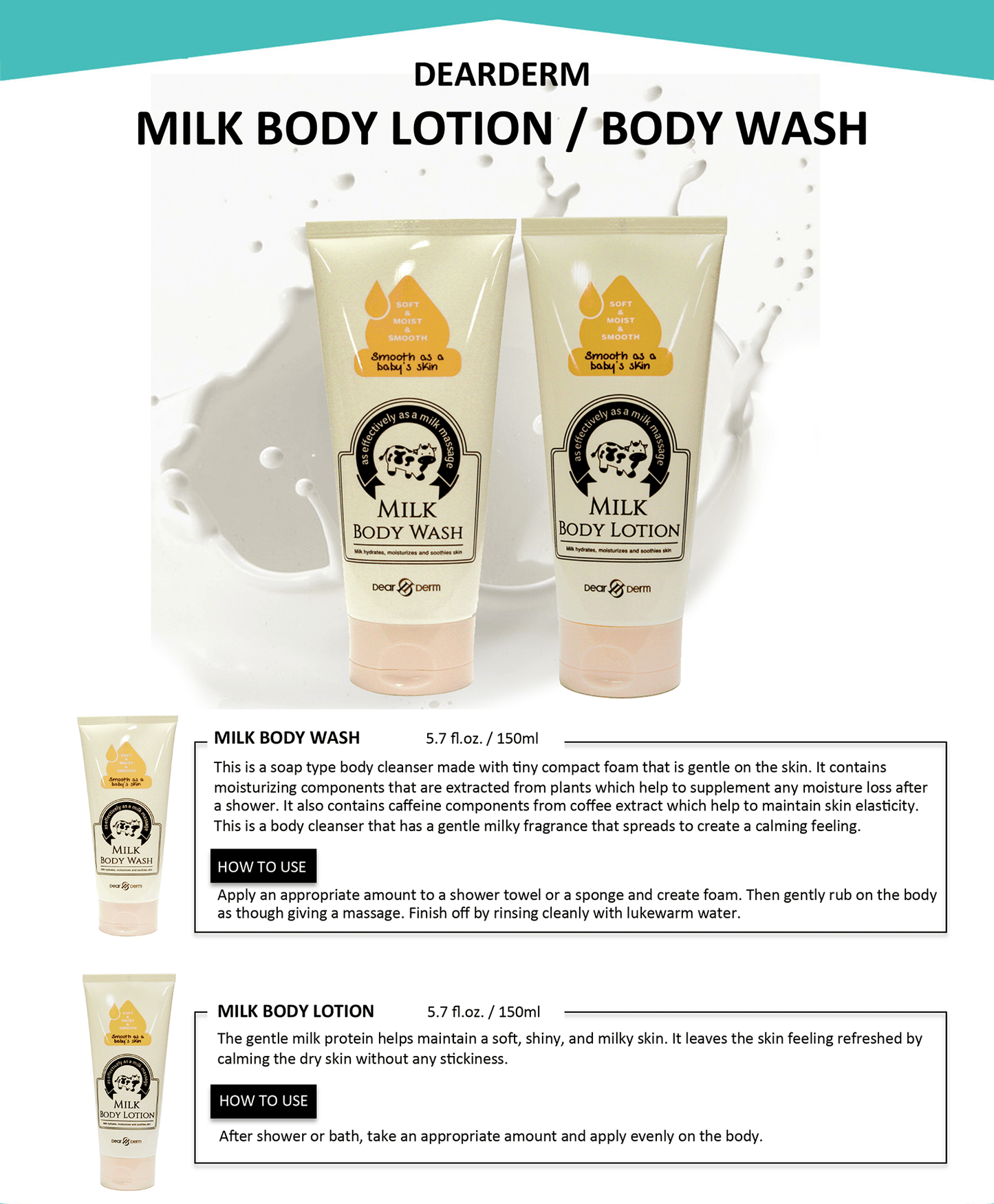 DEARDERM Milk Body Wash